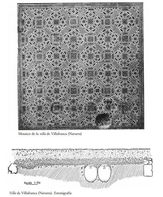 Mosaico geométrico con octógonos intersecantes (Villafranca, Navarra)