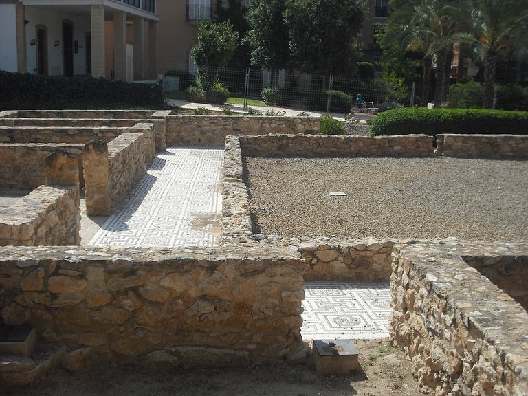 Mosaicos geométricos en la domus (El Palmeral, Santa Pola)
