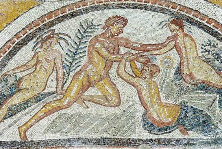 Rapto de Hylas. Mosaico de Las Metamorfosis (Carranque, Toledo)