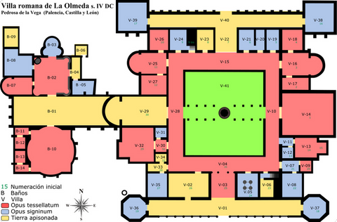 Plano de la villa romana de La Olmeda